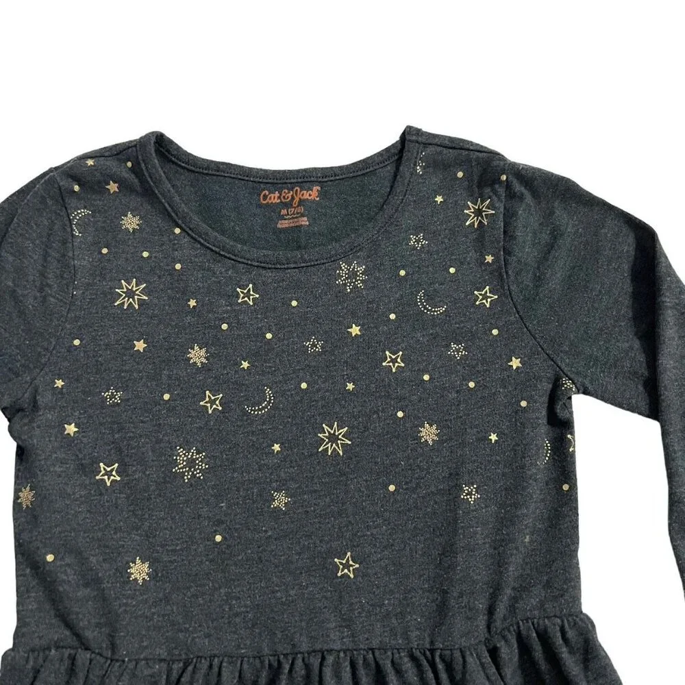 Cat & Jack M (7/8) Grey Moon & Stars Dress